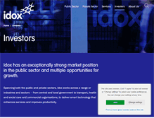 Tablet Screenshot of investors.idoxgroup.com